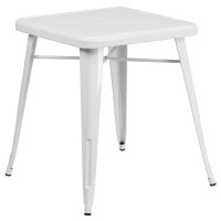 Flash Furniture CH-31330-29-WH-GG Square Metal Table in White